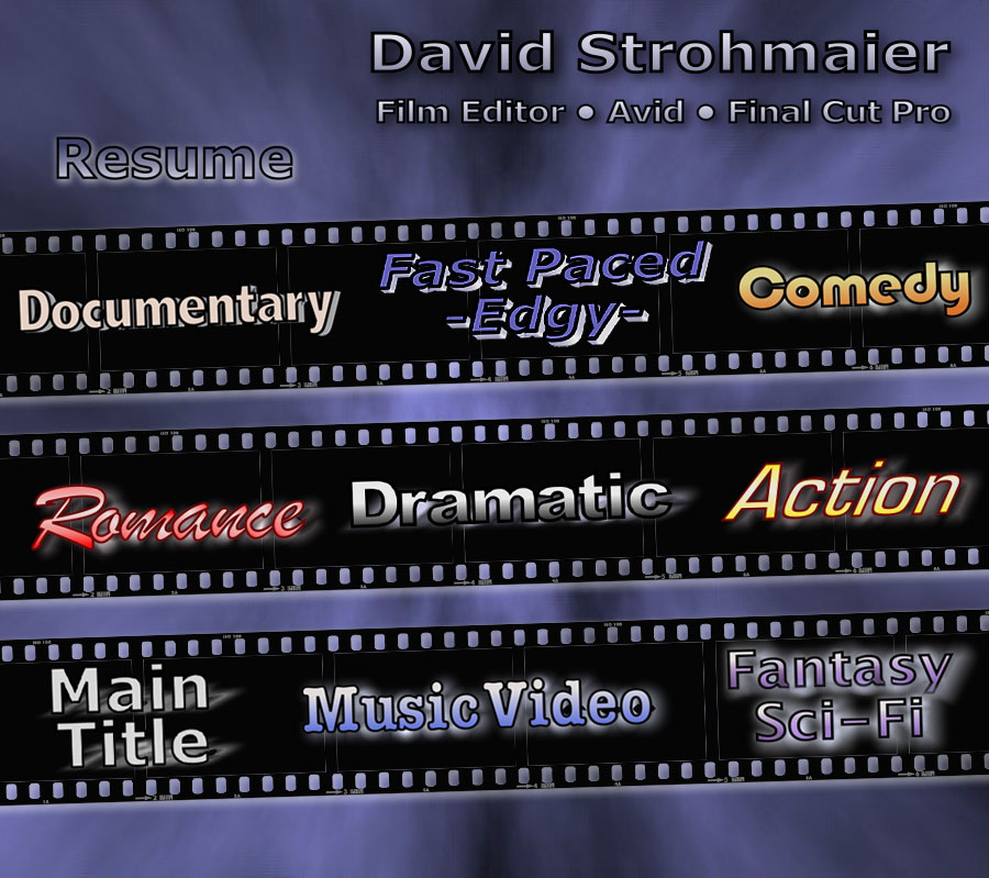 David Strohmaier - Film Editor - Avid - Final Cut Pro